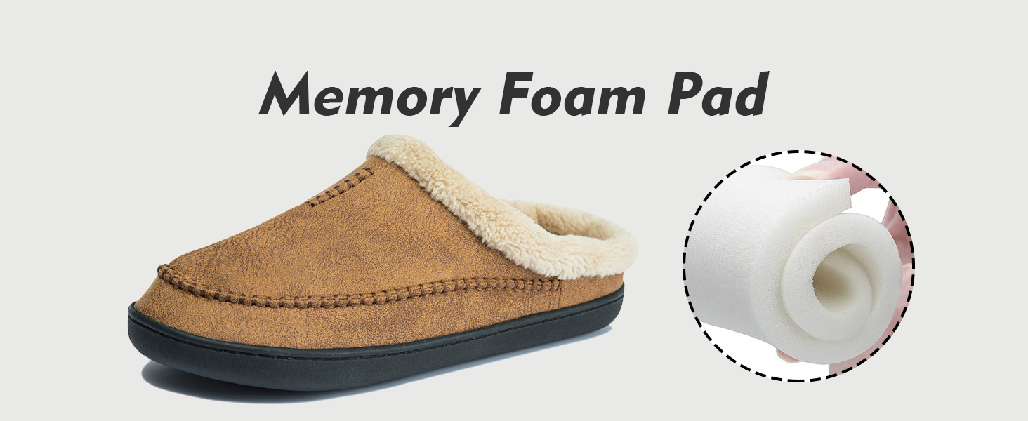 Чоловічі халапи Miqieer з піною пам'яті, теплі зимові халапи з плюшу, розмір 45/46 EU, колір кавовий