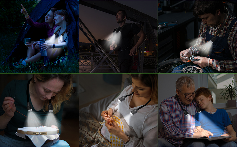 LED-лампа для читання LEDBOKLI з кріпленням на книгу, акумуляторна, 800mAh, 3 режими яскравості, гнучка шийка, 28 см, чорна