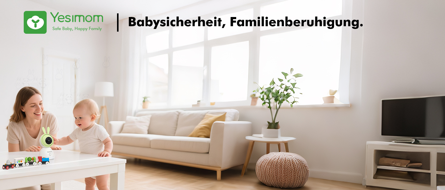 Дитячий відеоняня YESIMOM з камерою 1080P HD, PTZ 360°, Wi-Fi, монітор 4.3