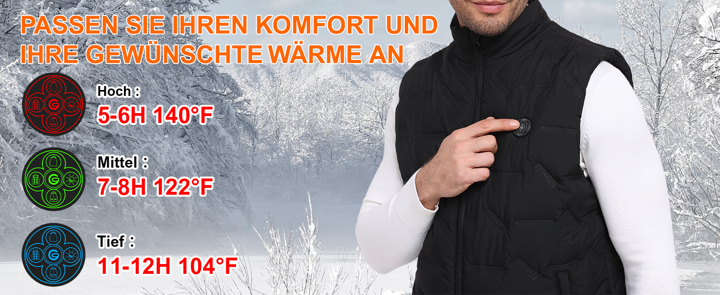 Обогреваемая жилетка Gokozy для мужчин с Powerbank 20000 mAh, 15 зон обігріву, для катання на велосипеді, риболовлі, лижного спорту, чорного кольору