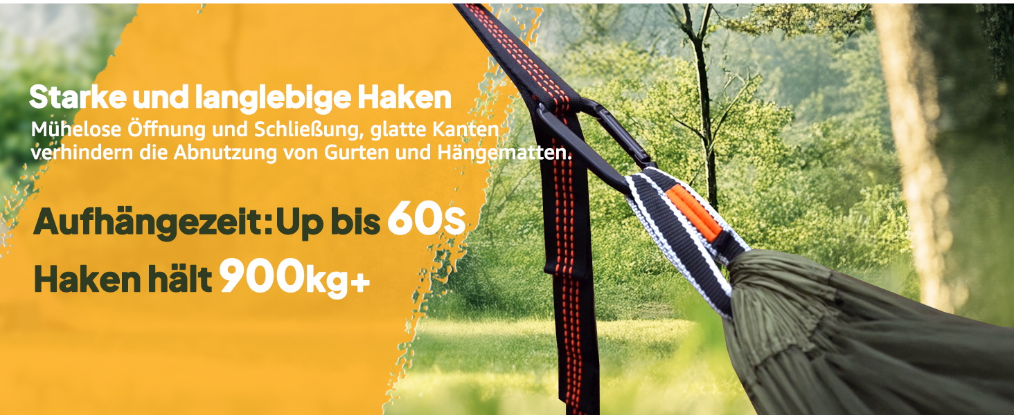 Гамак для кемпінгу NATUREFUN з москітною сіткою | Легкий, міцний (300 кг), дихаючий, швидковисихаючий, армійний зелений | 2 карабіни, 2 стропи в комплекті