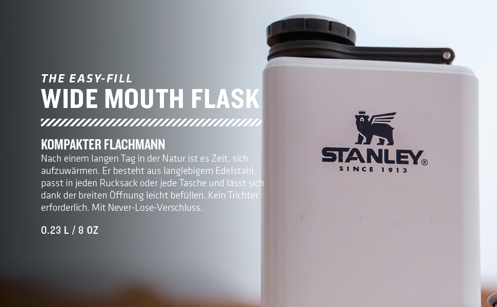 Термос Stanley Classic Wide Mouth 236ml з кришкою Never-Lose - нержавіюча сталь, широка горловина, BPA-Free, Hammertone Green