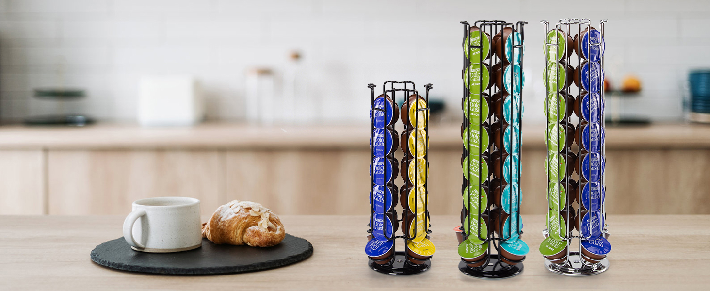 Тримач для капсул кави Dolce Gusto SYSYLY DG24 – чорний, на 24 капсули, обертається, з неслизькою основою