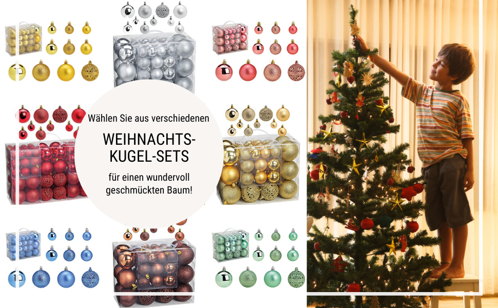 Набір ялинкових прикрас WOMA: бронзові кулі та 22 кольорів - 50 та 100 шт. Ялинкові кулі з пластику, декор для ялинки