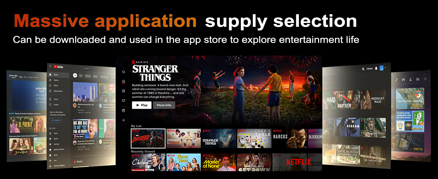 Міні-проектор Video-Beamer 4K/1080p Full HD з WiFi 6, BT5.2 та автоматичною корекцією трапецеїдальних спотворень. Сумісний з Android, Netflix, HDMI, USB, PS5. Ідеальний для домашнього кінотеатру.