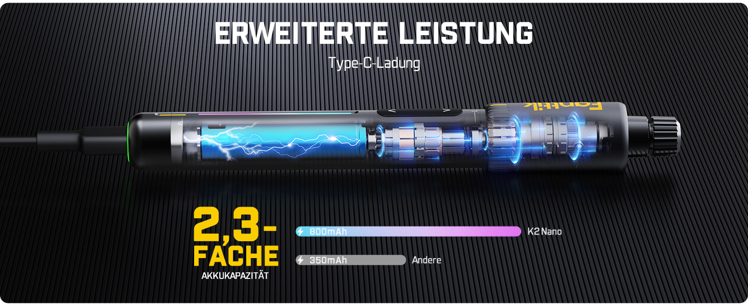 Електричний міні-дрель Fanttik K2 Nano - набір для DIY, 20 свердл, 800 mAh, для корпусу, пластику, смоли, ювелірних виробів