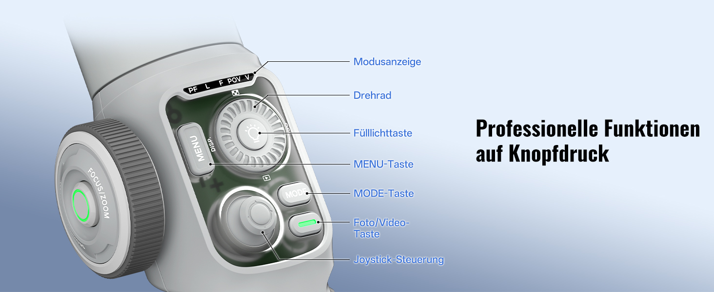 ZHIYUN CinePeer Smooth 5E: Стабілізатор для смартфона з підсвічуванням, штативом та жестами, до 300г