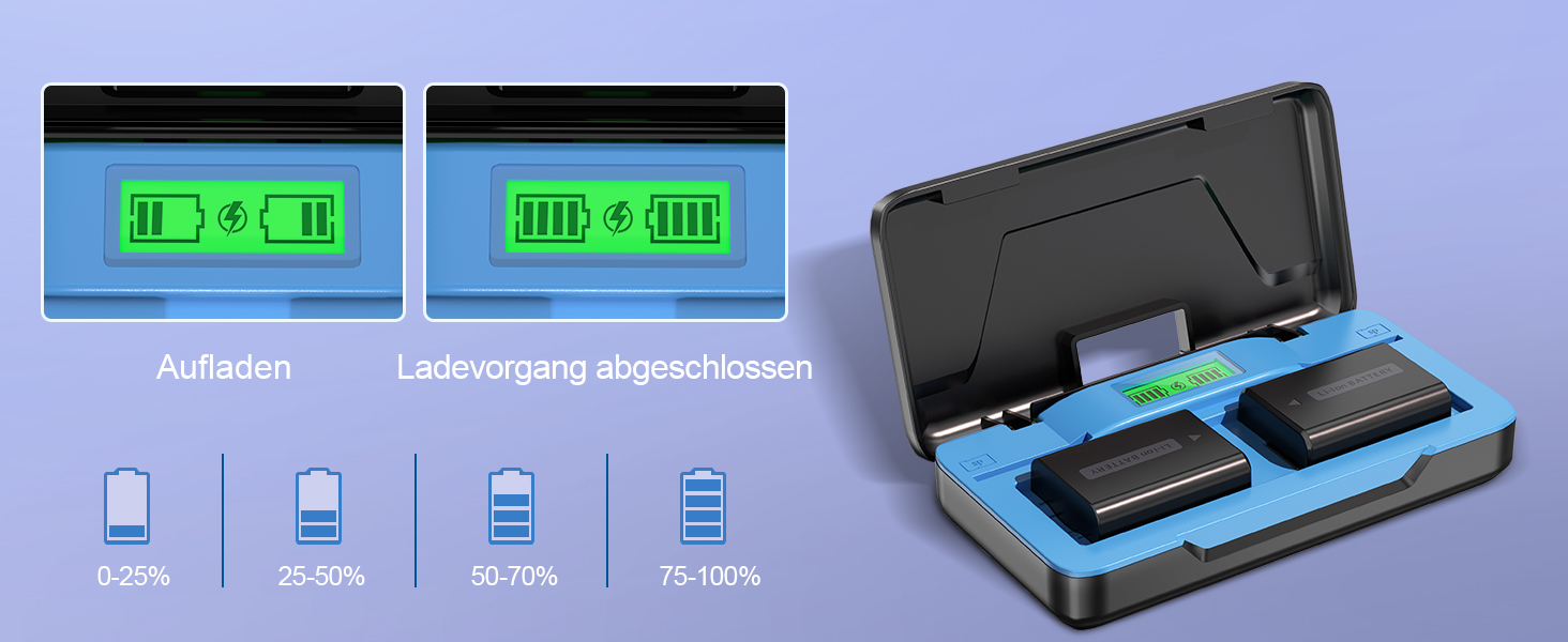 Акумулятор NP-FW50 1400 mAh з USB-C 20W для Sony ZV-E10, Alpha A6000/A6100/A6300/A6400/A6500/A5100/A7/A7II/A7R/A7RII/A7S/A7SII (2 шт.)