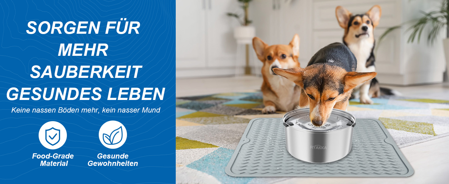 Нержавійна миска для собак Anti Schling без облизування, Slow Feeder для подорожей, 3L з килимком