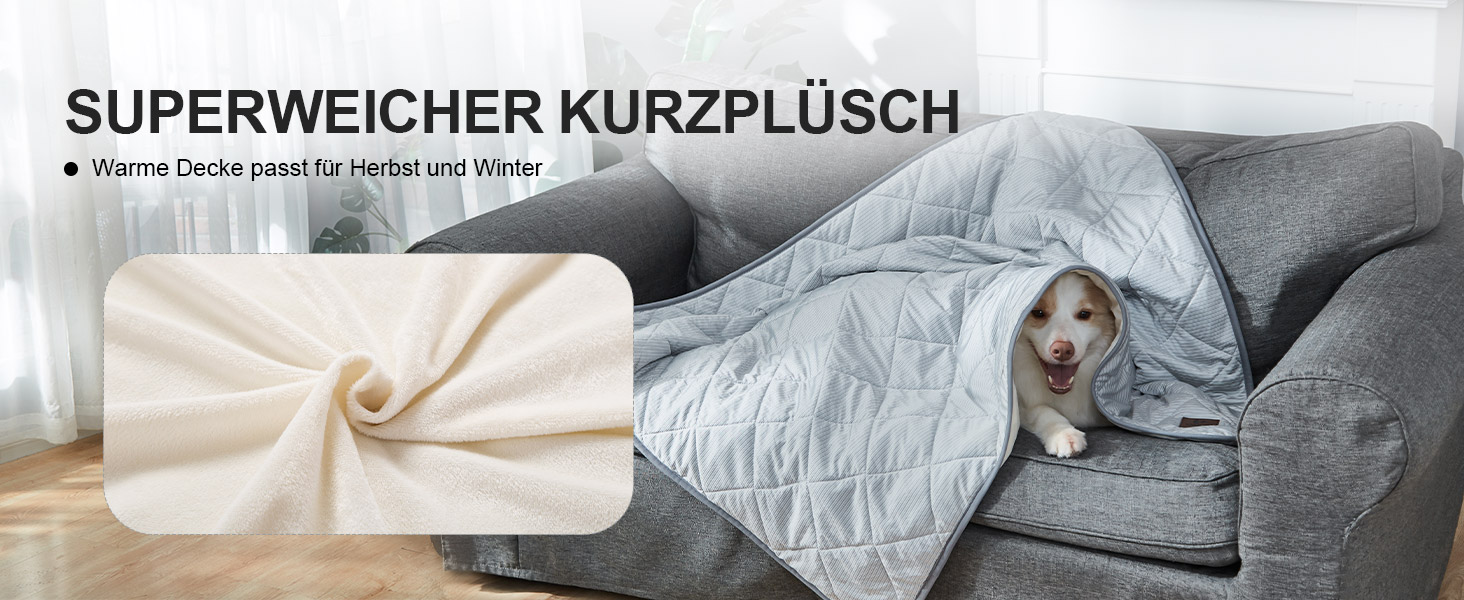 Килимок для собак та котів, ультрам'який, водонепроникний, 75x60 см, миючий, двосторонній (охолоджуючий та зігріваючий) для цілорічного комфорту, сірий та білий