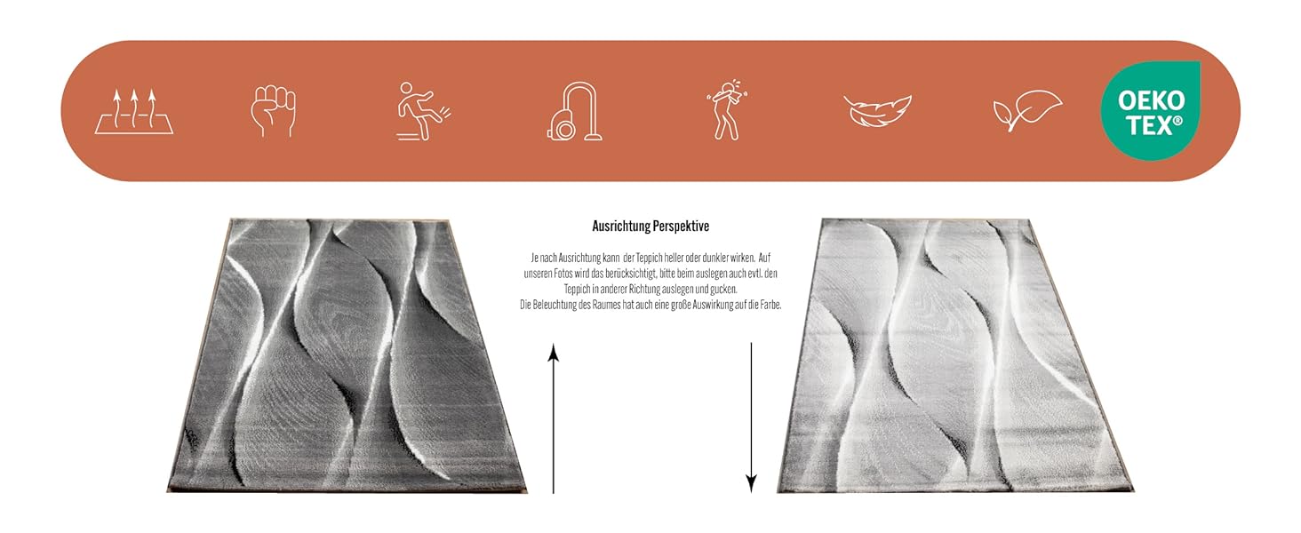 Килимок для вітальні, спальні, їдальні, коридору, кухні. Сучасний килим з геометричним візерунком, м'який, короткий ворс, легкий у догляді. Чорний, 140 x 200 см.