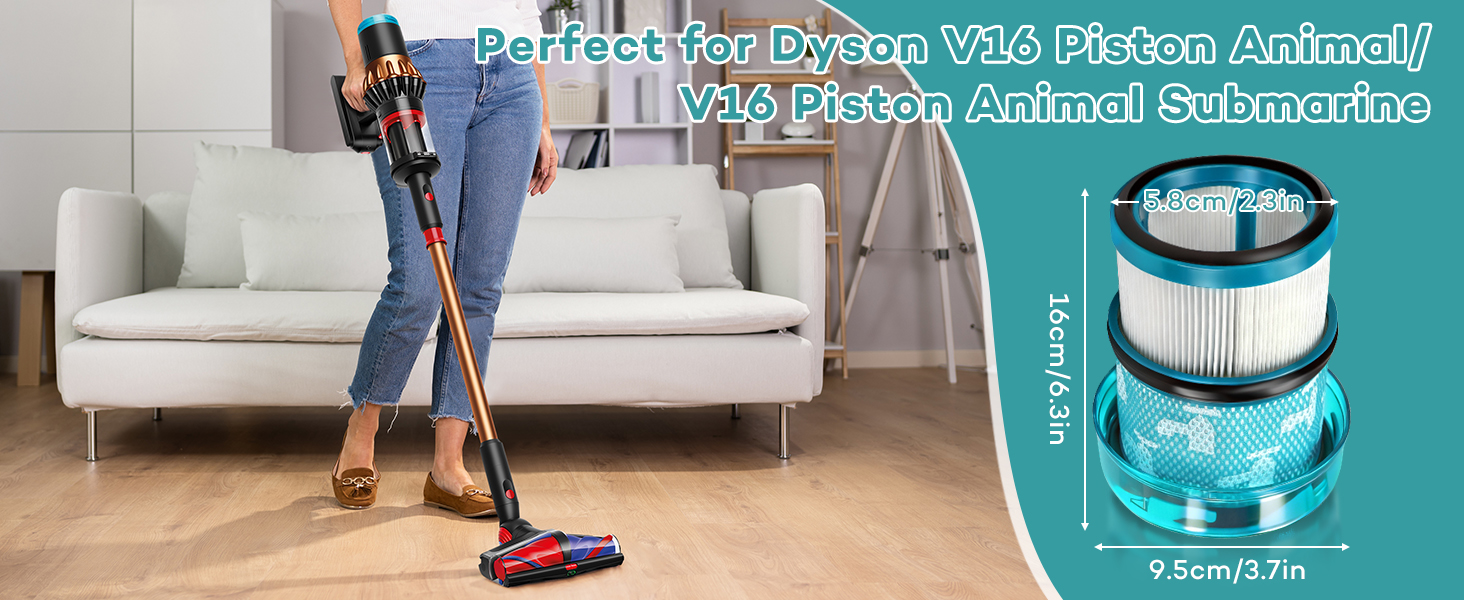 HEPA фільтр для пилососа Dyson V16 Kolben Animal/Submarine (4 шт.) - Оригінальні запасні частини DS60