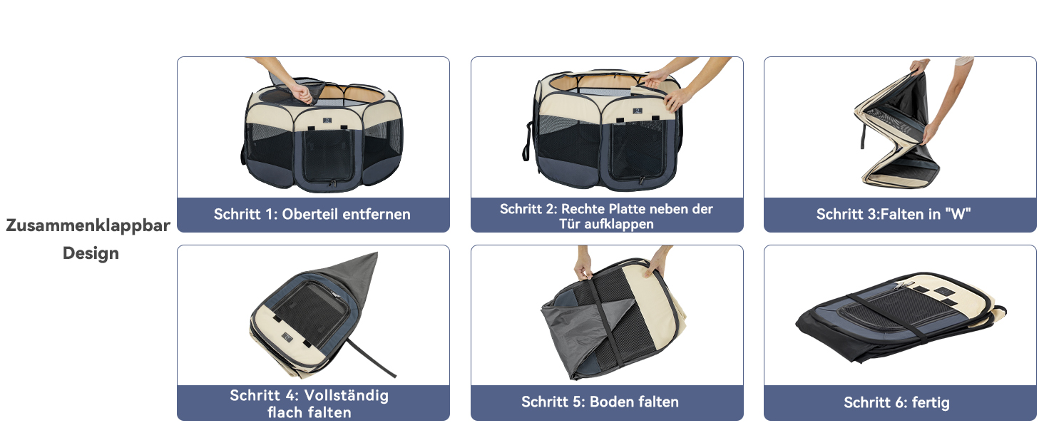 Клітка-вигул для цуценят та котів 4 Pet, складана, для дому та вулиці, з мискою, блакитно-біла