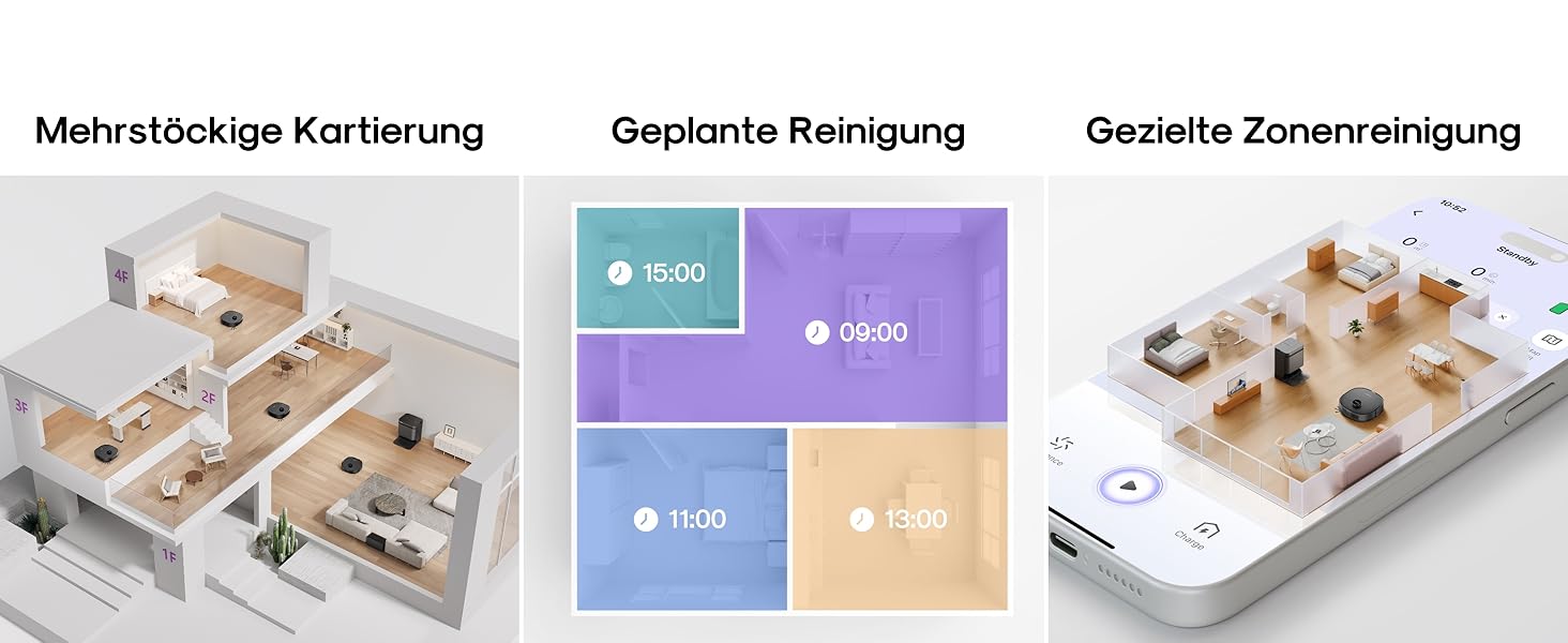 Робот-пилосос Eureka J15 Evo Ultra з функцією миття підлоги, самостійне очищення, прання та сушка, потужність 5000Pa, обертова функція миття, Dual-LiDAR навігація, 3D уникнення перешкод (чорний)