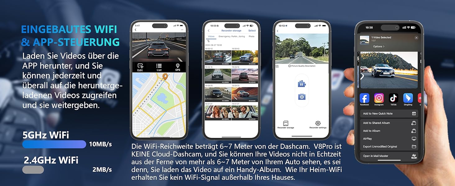 Відеореєстратор автомобільний HUPEJOS KI Dashcam V8Pro 4-камерний з монітором водія, 3K+ 3*1080P, 360°, WiFi, GPS, CPL, 128GB, 24H парковка