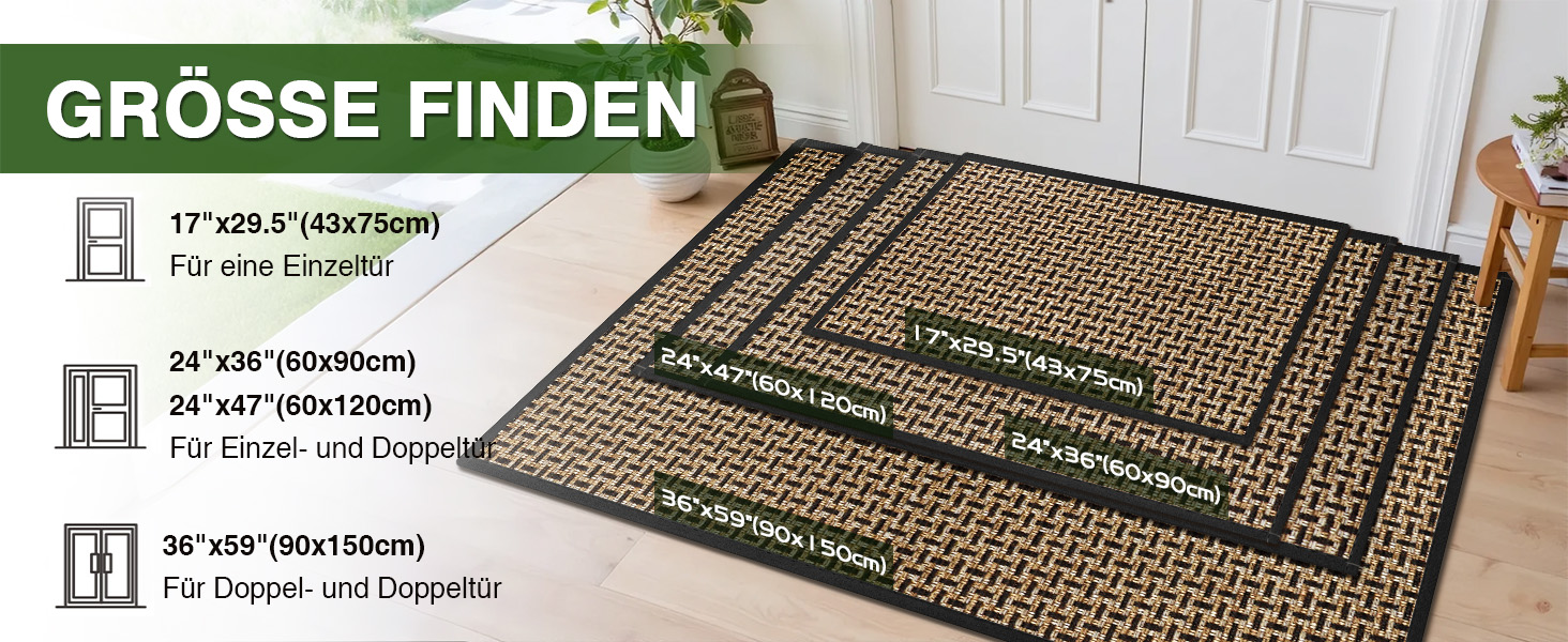 При Entrance килимок для входу LEKEEPGO 60x90 см, протиковзний вологопоглинаючий килим для дому та дверей, чорний