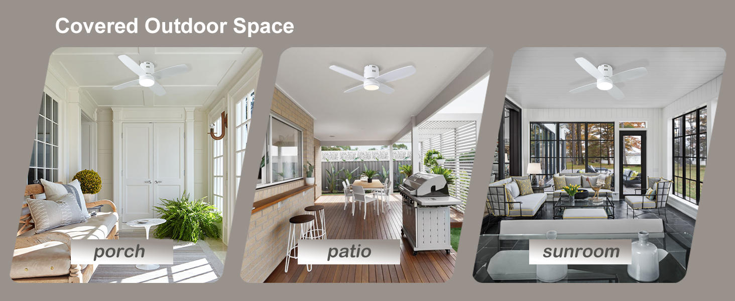 Стеляний вентилятор Ohniyou з підсвіткою та пультом дистанційного керування, 96,5 см (38 дюймів), з керуванням через додаток, тихий, регульований, для спальні, тераси, внутрішнього та зовнішнього використання, білий, сучасний