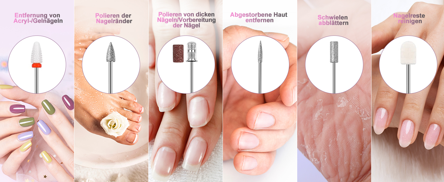 Електричний нагрівач для гелевих нігтів (манікюр/педикюр) з LCD-дисплеєм, 30000 об/хв, 3 швидкості, USB, сірий/фіолетовий