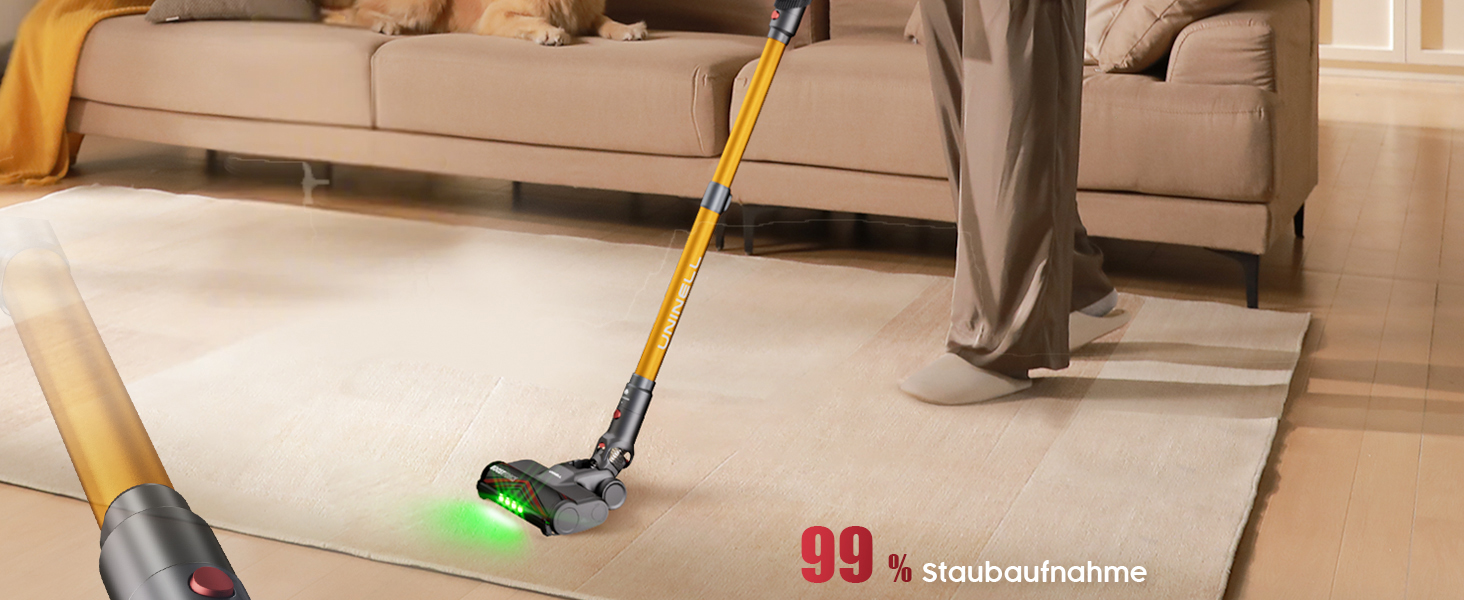 Бездротовий акумуляторний пилосос UNINELL HOME 50000Pa/580W, 70 хвилин роботи, LED-дисплей, антизаплутувана щітка, для твердих поверхонь, килимів, шерсті тварин