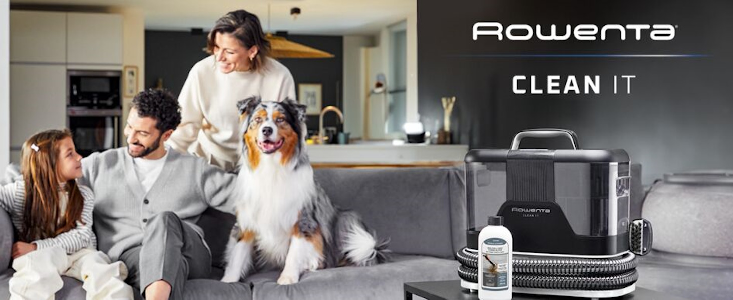 Rowenta Clean It - портативний відпарювач для килимів, 750 Вт, зелений/чорний, IN5020F0, з 5 насадками