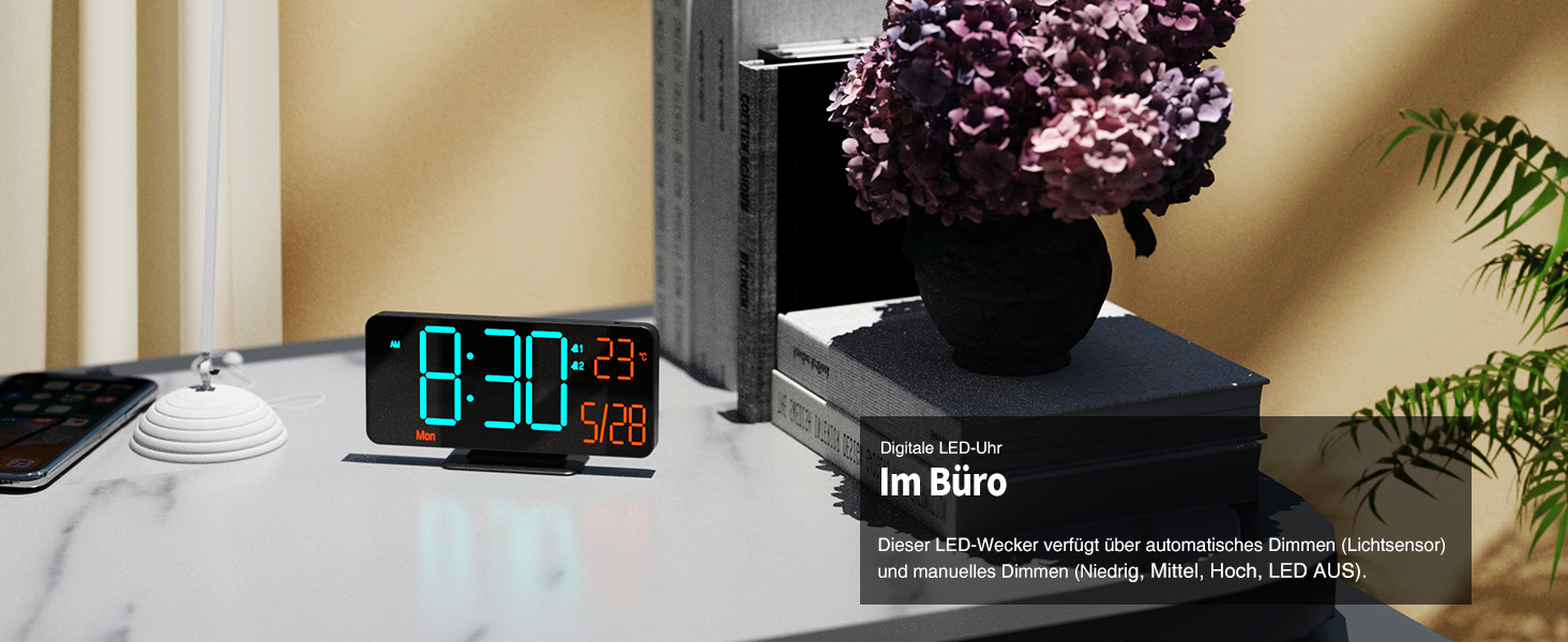 Цифровий LED годинник-будильник KOSUMOSU 6.7
