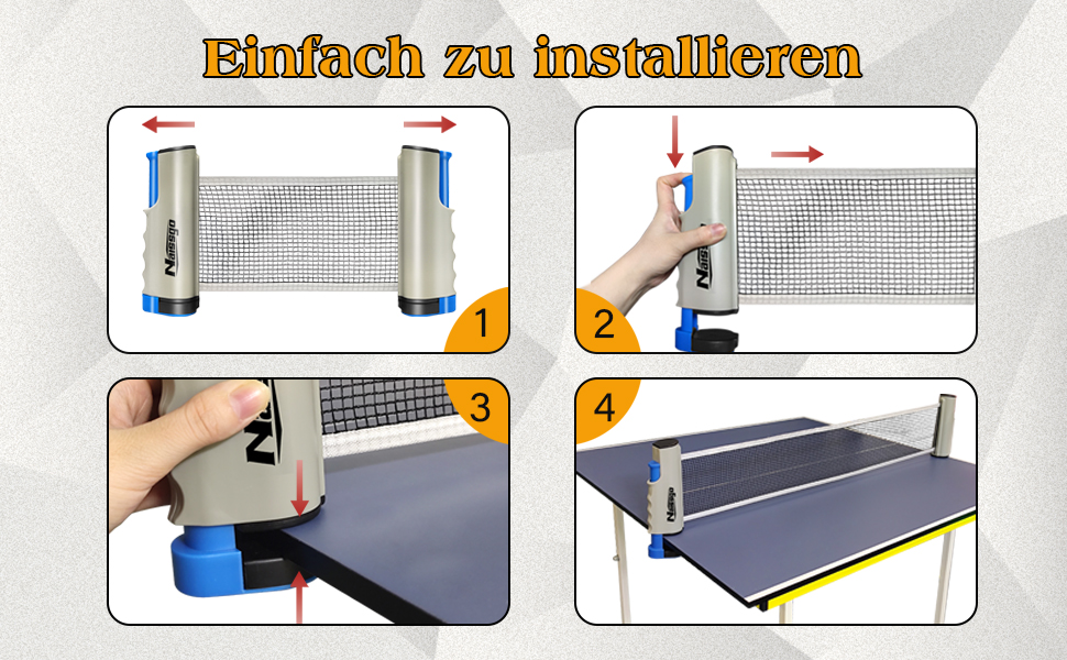 Набір для настільного тенісу Profi: 2 ракетки, м'ячі, сітка, сумка. Підходить для дорослих та дітей, для гри в приміщенні та на вулиці (сірий)