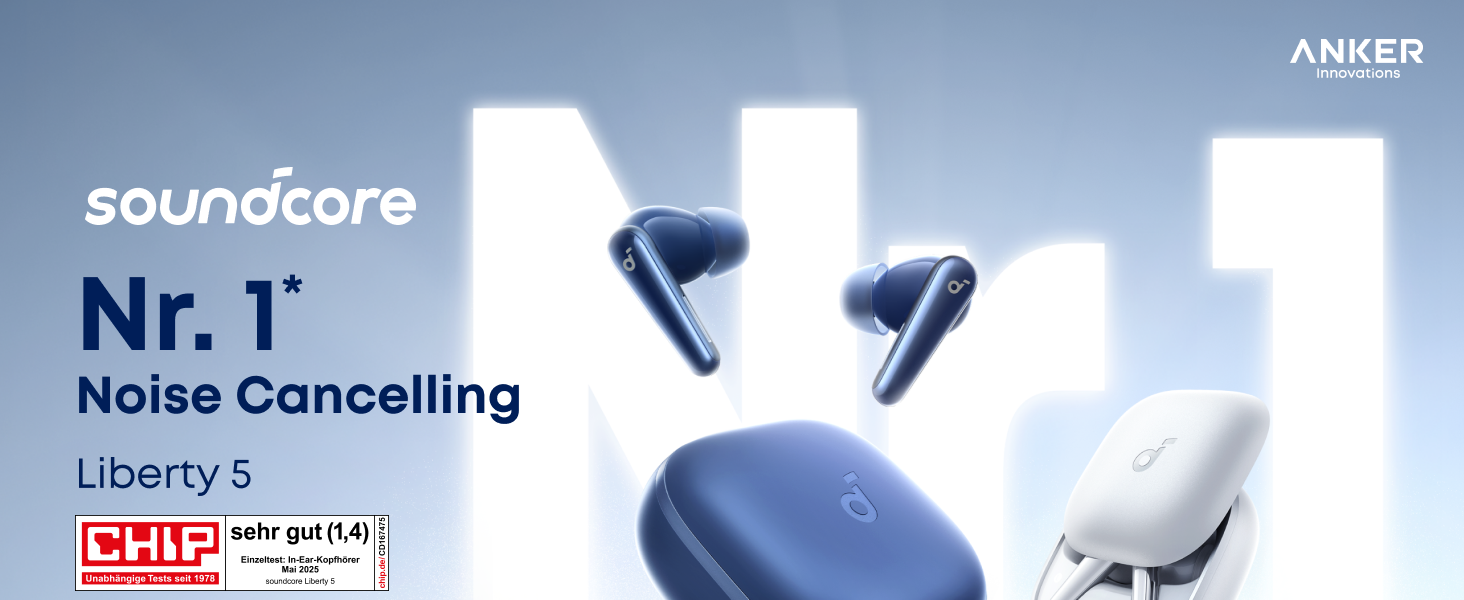 Soundcore Liberty 5: Бездротові навушники з активним шумозаглушенням (ANC) та Dolby Audio, Чорний