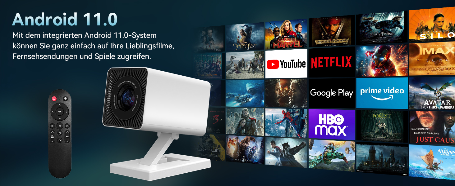 Портативний проєктор Mini Beamer 4K/1080P з Wi-Fi 6 та Bluetooth 5.4, Auto Keystone, 200 дюймів, сумісний з ноутбуками, смартфонами та TV