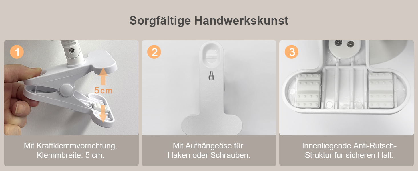 Нічник на ліжко акумуляторний бездротовий з USB-C, 5000mAh, з кліпсою, димуючий, з пультом, LED, 360° поворотний, для спальні, кемпінгу (білий)