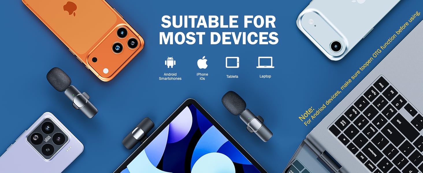 Беспроводной петличный микрофон для телефона/iPhone/iPad/камеры, Mini-микрофон для стриминга, подавление шума, Plug & Play, идеален для видеосъемок, подкастов, YouTube, TikTok & интервью (K9)