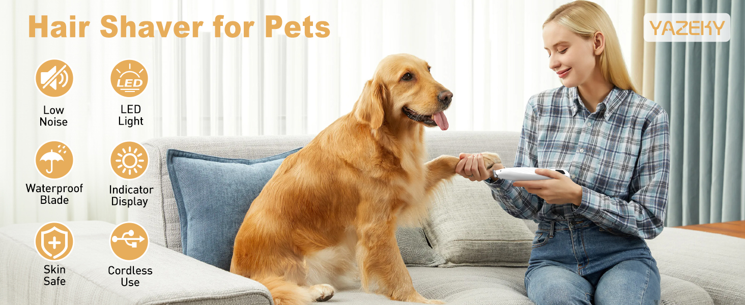 Триммер для лап собак Leise: професійна машинка для стрижки з LED-підсвічуванням, водонепроникний, USB-зарядка, для собак та котів