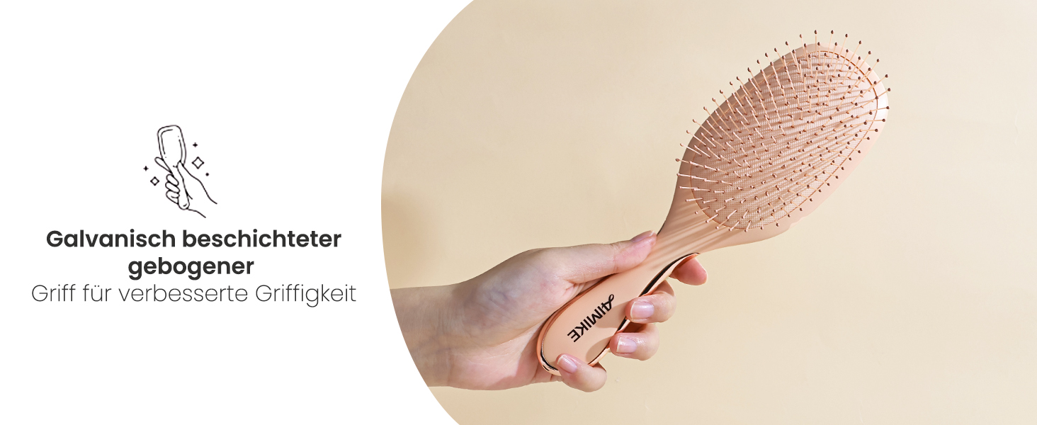 AIMIKE Rose Luxe Щітка для розчісування волосся без болю, з вентиляцією та ультрам'якими гнучкими щетинками FlexGlide, легко видаляє ковтуни, для мокрого та сухого волосся, для жінок, дівчаток та дітей (Рожева, з повітряною подушкою)