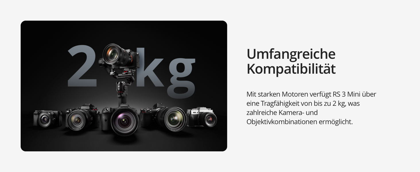 Стабілізатор DJI RS 3 Mini: 3-осьовий Gimbal для Canon/Sony/Panasonic/Nikon/Fujifilm, до 2 кг, Bluetooth, вертикальна зйомка