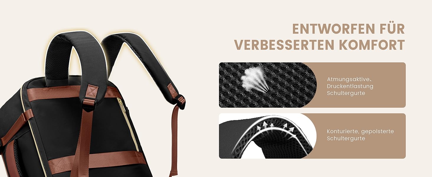 LOVEVOOK Рюкзак ручної поклажі, 40L, для подорожей та бізнесу, чорний