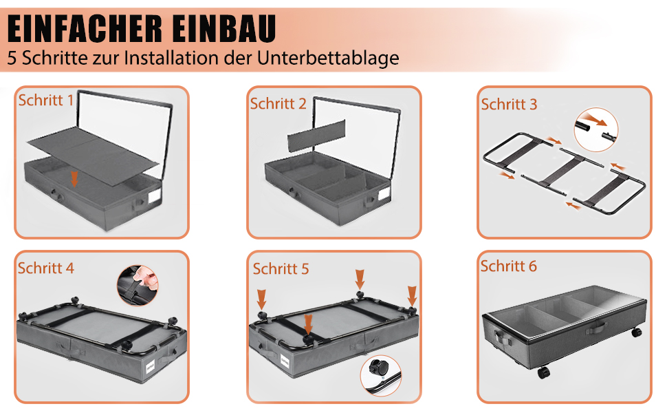 Короб для зберігання під ліжком 49л, 2 шт. з кришкою та роликами, сірий