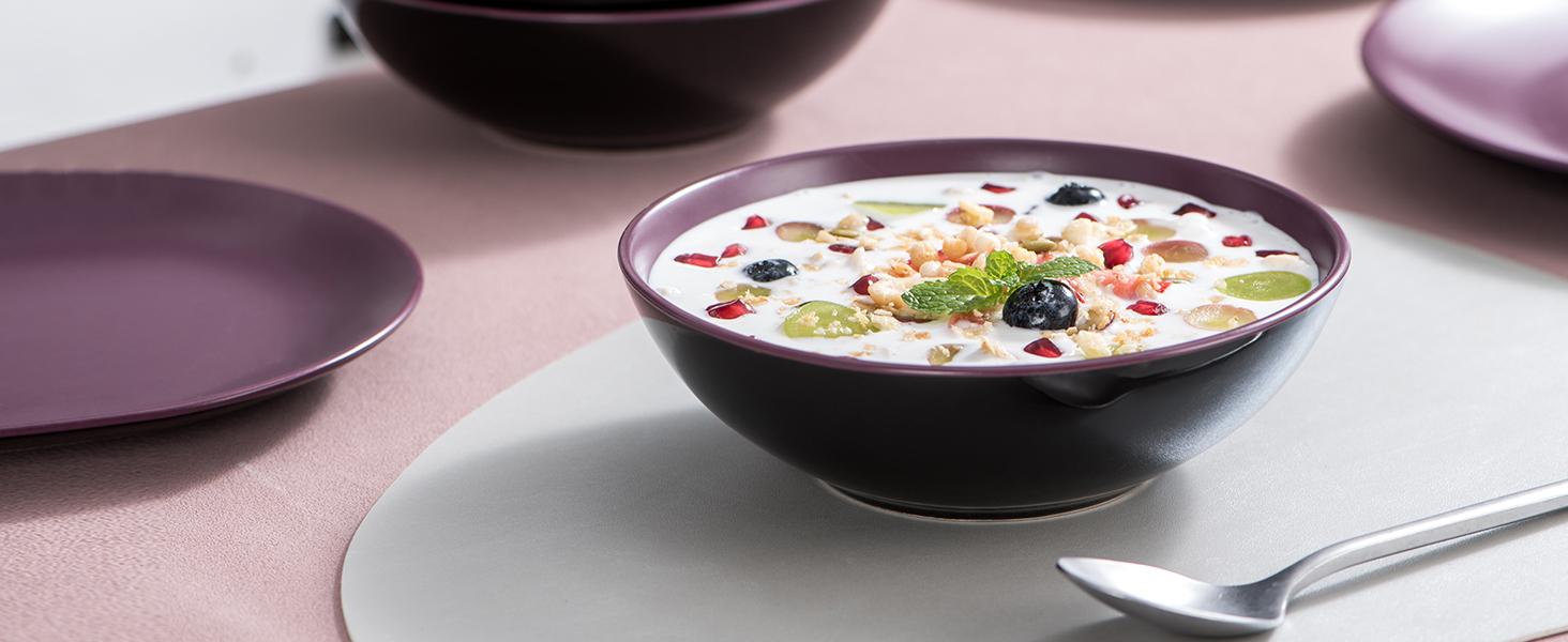 Набір посуду Vancasso BACCHE 16-частинний, кераміка, для 4 осіб, стиль Vintage, колір Ягода