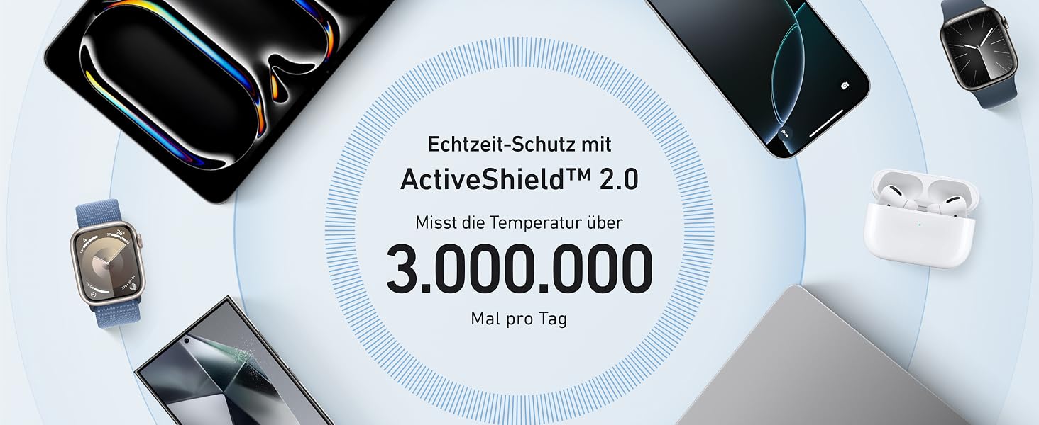 Повербанк Anker MagGo 10000mAh для Apple Watch та iPhone 17/16/15, Samsung, iPad — сертифікований, з вбудованим кабелем USB-C, потужність 35W, білий