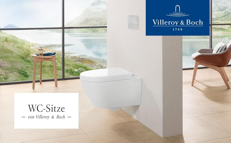 Сидіння для унітаза Villeroy & Boch O.novo з мікроліфтом (м'яке закриття), Duroplast, D-подібне, колір білий альпійський глянець