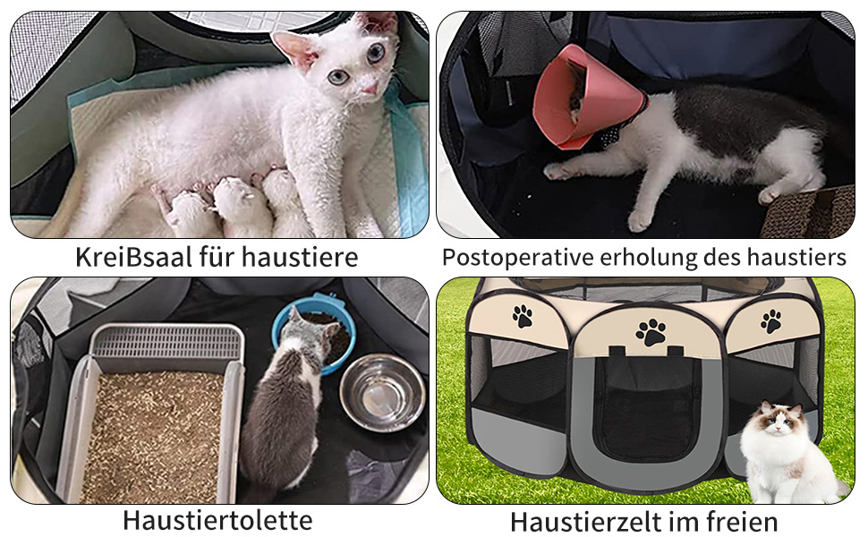 Клітка-забіг для цуценят та дрібних тварин 74x74x43 см, сіра. Підходить для собак, котів, кроликів. Легко чистити, портативна з блискавкою.