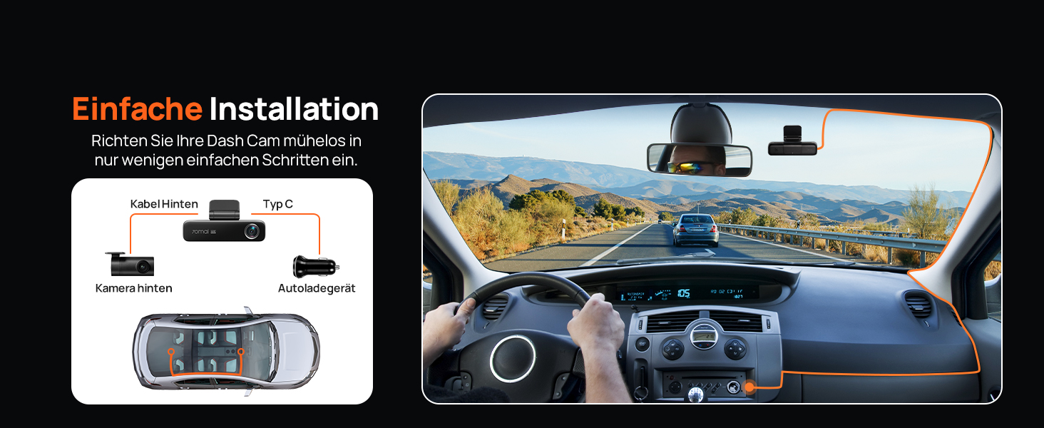 Автомобільний відеореєстратор 70mai M800 4K Dashcam (передній та задній), STARVIS 2 IMX678, нічна зйомка, Dual HDR, вбудована пам'ять 128 GB eMMC, GPS, 5 GHz WLAN, керування голосом