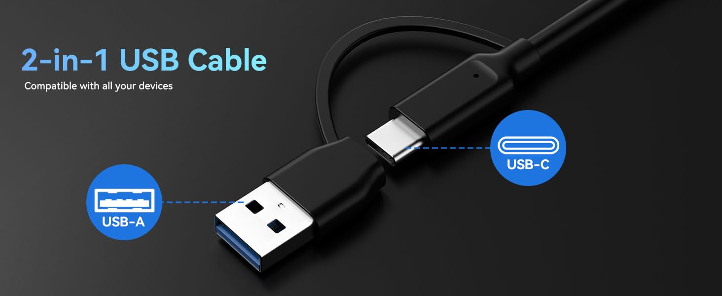 Корпус для жорстких дисків CENMATE з 8 відсіками (2.5'/3.5') SATA HDD/SSD, USB 3.0, Daisy Chain, DAS