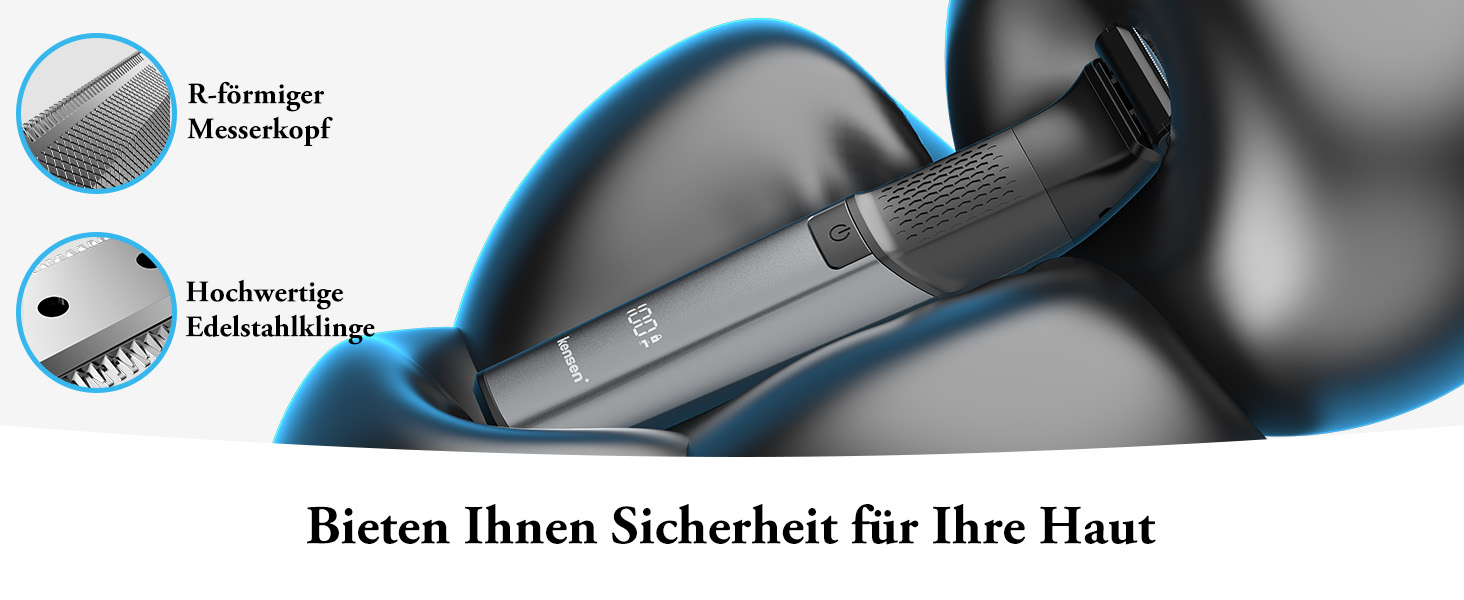 Мультитриммер для тіла чоловічий 2-в-1: тіло, обличчя, інтимна зона. Вологостійкий, USB-C. З насадками.