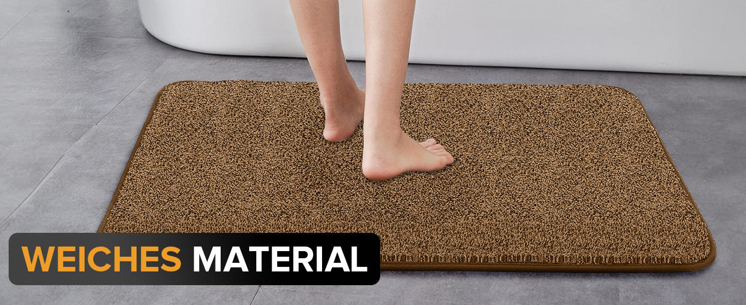 Килимок для входу Mibao SoftStep Luxus 60x90 см - чорний, антиковзкий, вологопоглинаючий, для дому та коридору, машинне прання