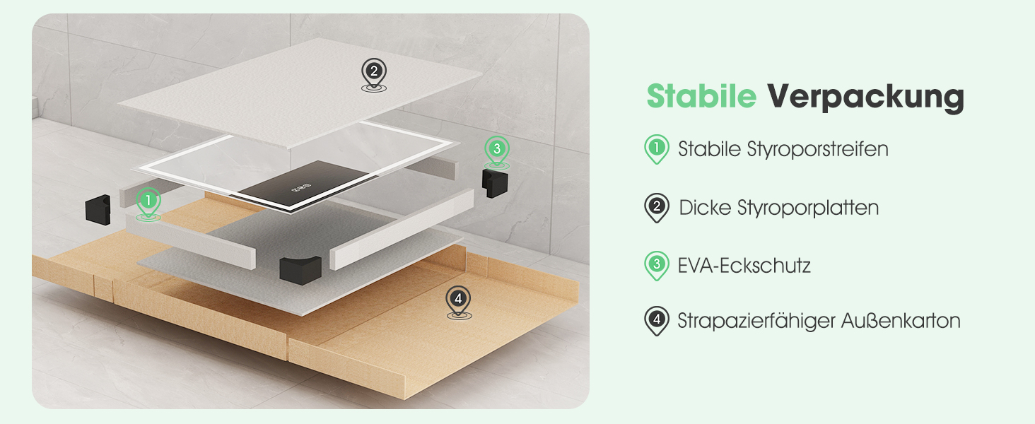 Дзеркало для ванної кімнати зі світлодіодною підсвіткою S'bagno Bluetooth 80x60 см, з підігрівом, регулюванням яскравості, пам'яттю, HD-скло, IP44, горизонтальне/вертикальне встановлення