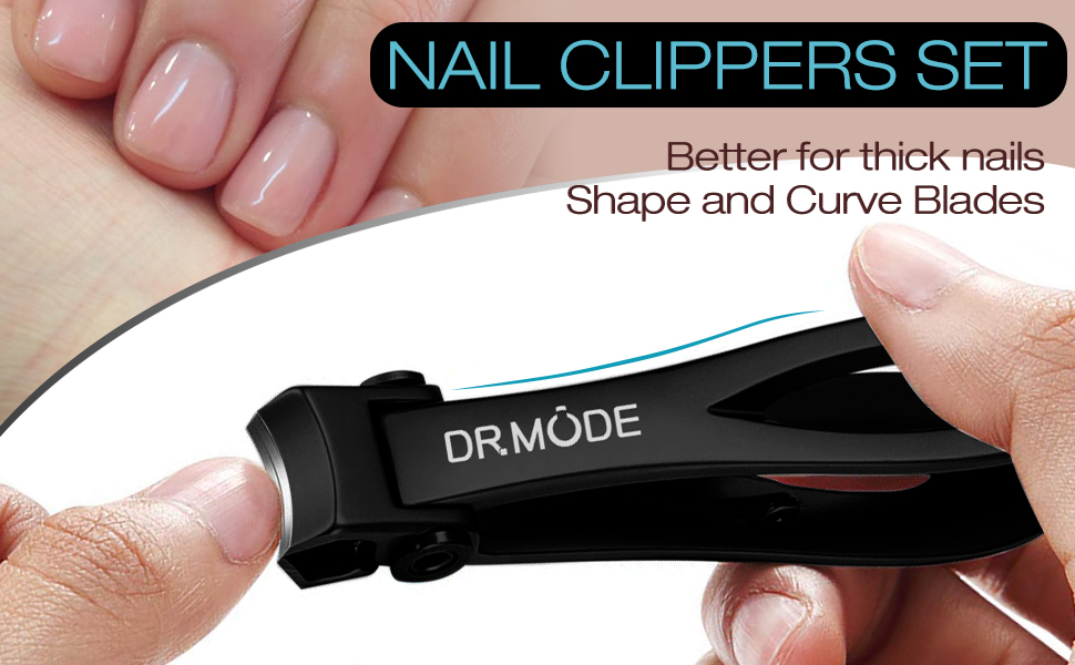 Набір для стрижки нігтів для літніх людей DRMODE з широким захватом, професійний, з нержавіючої сталі, для товстих нігтів