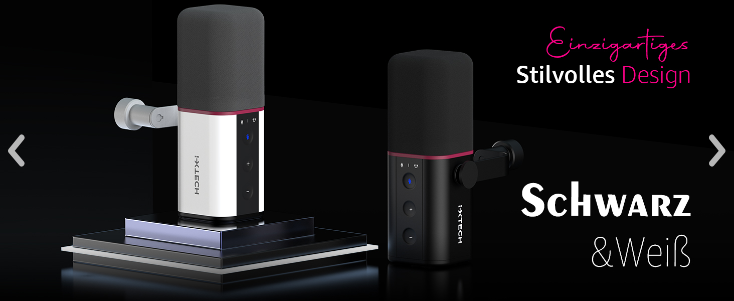 IXTECH Мікрофон з нирковою характеристикою RGB, USB/XLR, для студії, подкастів, стрімінгу, геймінгу та запису голосу, білий