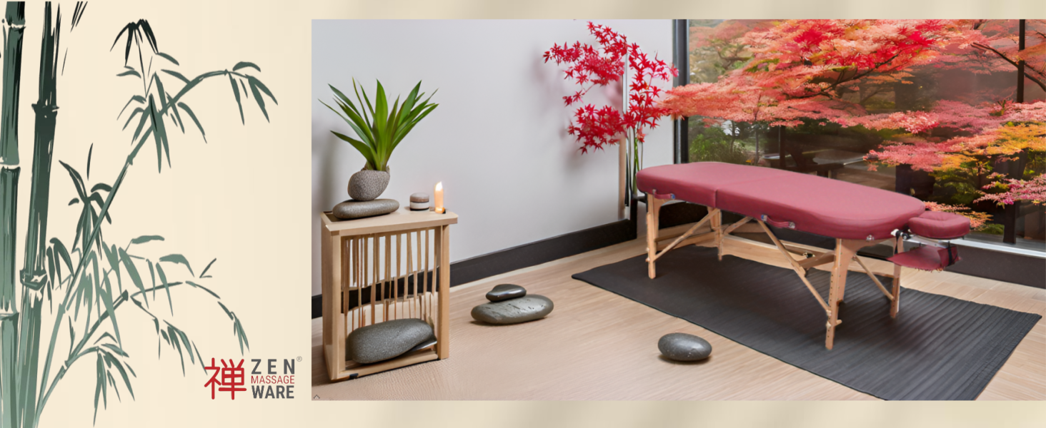 Масажний стіл Zen® Startup: складаний, мобільний, з дерева, регульована висота, для тату та косметології, з підголовником, кремовий