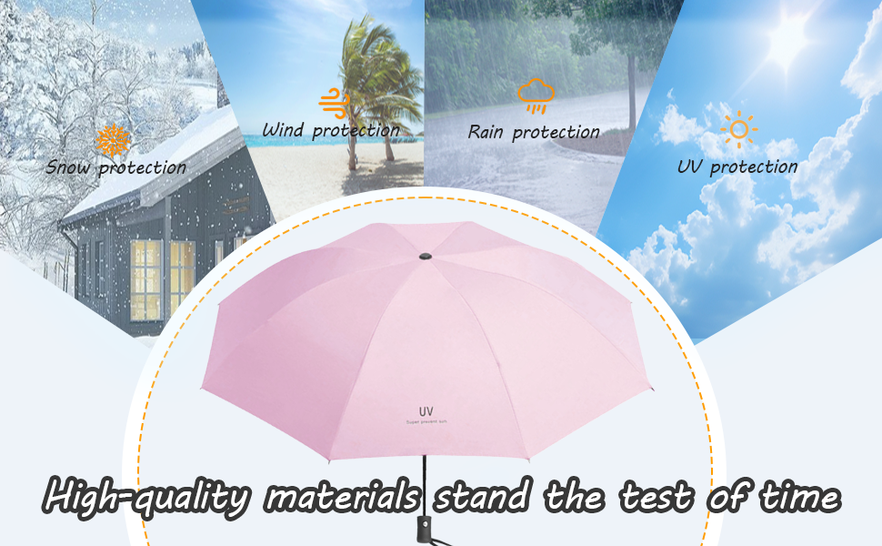 Зонт автоматичний штормостійкий з UV захистом, 8 ребер, легкий та міцний, білий