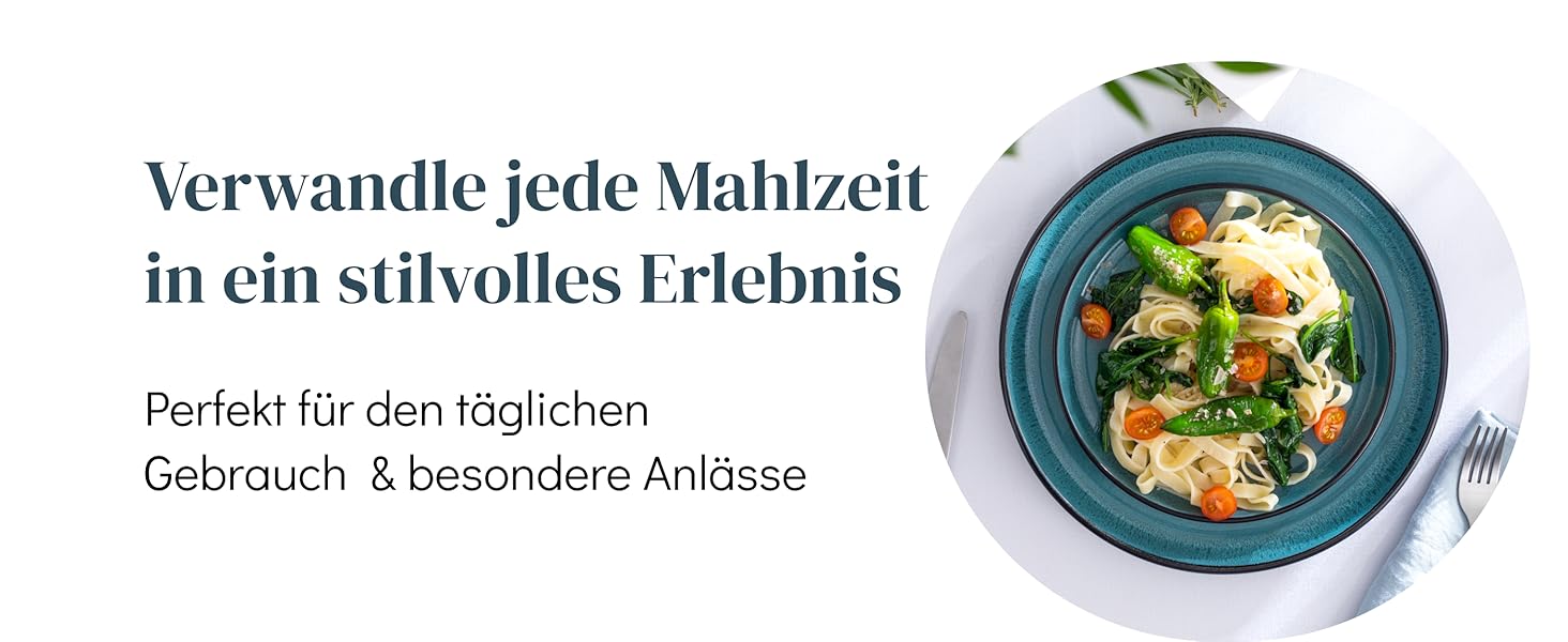 Набір чашок з кераміки Pure Living Ibiza (6 шт.) - Petrol