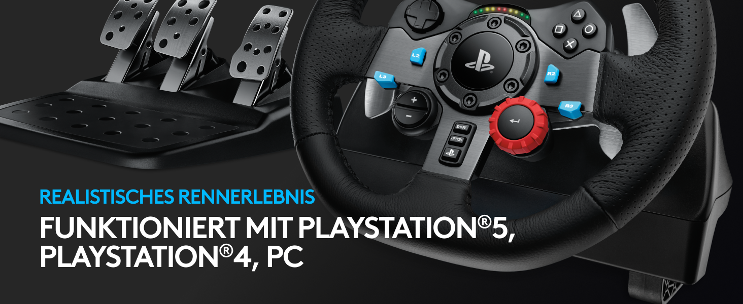 Руль Logitech G29 Driving Force з Force Feedback, 900°, шкіряний, педалі з нержавіючої сталі, для PS4/PS3/PC/Mac, чорний